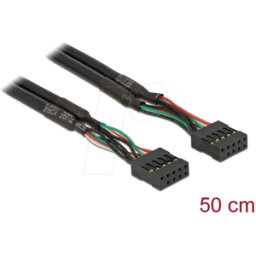 DELOCK 82437 - Cable USB 2.0, de conector hembra a conector hembra, 0,5 m