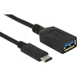 DELOCK 65634 - Cable USB 3.0, conector macho C a conector hembra USB A, 15 cm