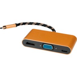 ROLINE GOLD ROLINE 12033155 - Adaptador USB-C > VGA, HDMI, PD, 4K 60Hz, negro/oro