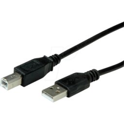 ROLINE RECYCLED MATERIAL ROLINE 11458818 - Cable USB 2,0, macho a macho B, negro, 1,8 m.