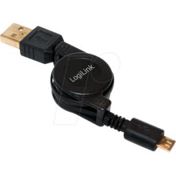 LOGILINK CU0090 - Cable USB 2.0, a macho a micro-B macho, extraíble, 0,75 m