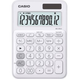 CASIO MS20UC-WE - Calculadora de sobremesa CASIO, solar, blanca