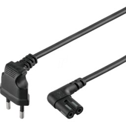 GOOBAY GB 73021 - Cable de red, conector macho europeo, 5 m, negro, rosca C7