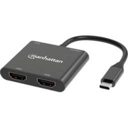 MANHATTAN 154321 - Adaptador USB tipo C > 2x HDMI, 4k 60Hz, USB A.