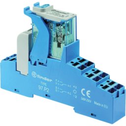 FINDER FIN 4C.P2.9 12V - Relé de acoplamiento - Push-in, 2 contactos inversores, 12 V CC