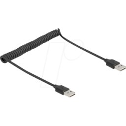 DELOCK 90124 - Cable en espiral EASY-USB 2.0 Tipo-A macho a EASY-USB Tipo-A mac