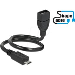 DELOCK 83927 - Cable USB 2.0, conector macho Micro B a hembra, forma, 0,35 m