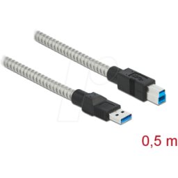 DELOCK 86777 - Cable USB 3.0, conector macho a macho B, funda metálica 0