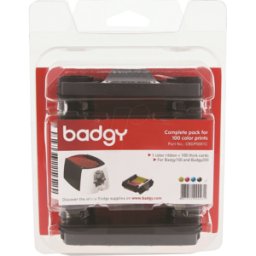EVOLIS BADGY CBGP0001C - Cartucho de cinta y tarjetas de PVC para Badgy 100/200