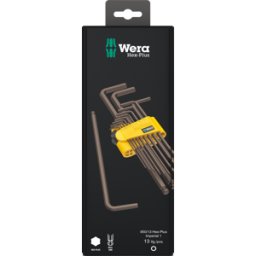 WERA 05021721001 - Juego de llaves angulares, imperial, BlackLaser