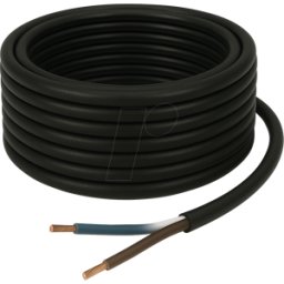 FREI H05VV F210S 50M - Línea de manguera de PVC H05VV-F, 2 x 1 mm, 50 m, negro