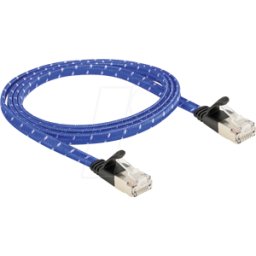 DELOCK 80383 - Cable de red plano RJ45 Cat.6A U/FTP 1 m azul