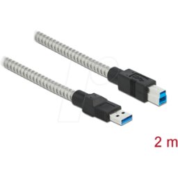 DELOCK 86779 - Cable USB 3.0, conector a a macho a macho, funda de metal de 2 m