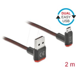 DELOCK 85268 - Cable doble Easy USB 2.0, a ud En micro B St, de, de, 2,0 m