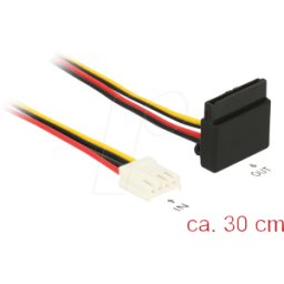 DELOCK 85510 - Power cable SATA 15-pin latch type with angled top > floppy 4-pi