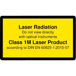 PICOTRONIC PICO 70119565 - Etiqueta de advertencia láser inglesa DIN EN 60825, clase 1M, 38