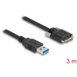 DELOCK 87801 - Cable USB 3.0 Tipo A macho a Tipo Micro-B macho con tornillos 3