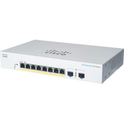 CISCO CBS2208PE2 - Switch, 10 puertos, Gigabit Ethernet, PoE+, SFP