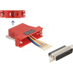 DELOCK 67115 - D-Sub de 25 clavijas > toma RJ45 Juego de montaje, rojo