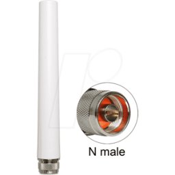 DELOCK 88980 - Antena, 4G, conector macho N, WLAN, rígida, blanco