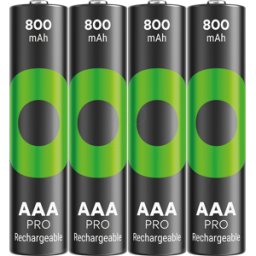 GP-BATTERIES REC 800 4AAA PRO - ReCyko PRO, batería NiMH, AAA (Micro), 800 mAh, paquete d