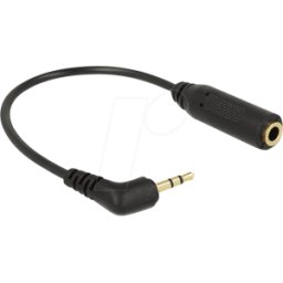 DELOCK 65672 - Cable de audio, conector jack de 2,5 mm a acoplamiento de 3,5 mm