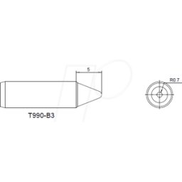 ATTEN T990-B3 - Punta de soldar, 0,5 mm, forma de lápiz
