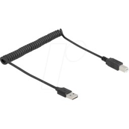 DELOCK 90130 - Cable en espiral EASY-USB 2.0 Tipo-A macho a USB Tipo-B macho 0,