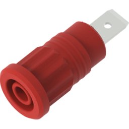 ELECTRO PJP PJP 3286-R - Conector hembra de seguridad, 4 mm, conector plano, rojo