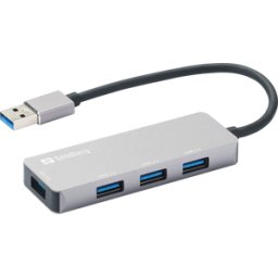 SANDBERG 333-67 - Hub de 4 puertos USB 3.0, 1 USB 3.0, 3 USB 2.0, aluminio