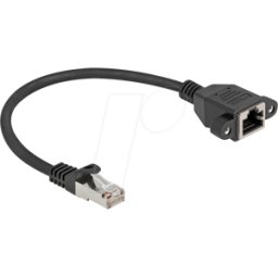 DELOCK 90773 - Cable de extensión de red, S/FTP, CAT.6a, 0,25 m, negro