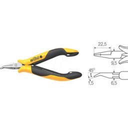 WIHA 26802 - Esd Snipe Nariz Alicates Profesional, curvado, 120 mm