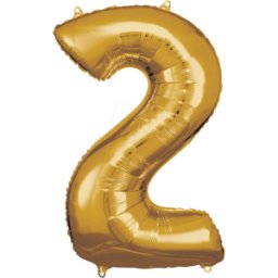 AMSC BALLON 2 GO - AMSCAN foil globo número 2 oro