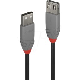 LINDY 36705 - Cable USB 2.0, conector macho a a hembra, 5,0 m