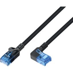 TTL NETWORK TTL 1810HFR3,0M - Cable de conexión CAT.6a, U/UTP, 1x90° derecho, SLIM, negro, 3 m