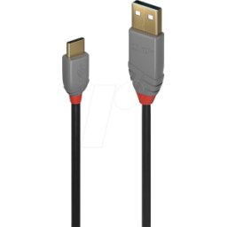 LINDY 36886 - Cable USB 2,0, Un macho a C macho, 1,0 m..