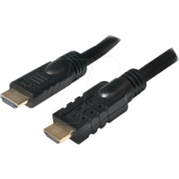 LOGILINK CHA0020 - HDMI a ud. > HDMI a ud., 4K a 30 Hz, amplificador, negro, 20,0 m