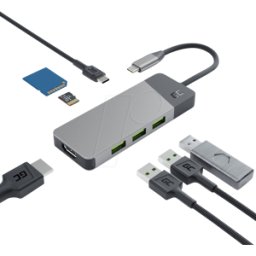 GREEN CELL GC HUBGC01 - USB 3,1, hub de 7 puertos, 3xA, 1xC, ranura SD, HDMI, CABLE USB-
