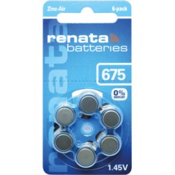 RENATA AIR 675 - Batería para audífonos, zinc-aire, 11,6 x 5,4 mm,