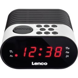 LENCO CR-07WH - Radio despertador FM, pantalla led, blanco