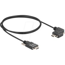DELOCK 80956 - Cable USB 2.0, conector C con tornillos, 90° izquierda/derecha,