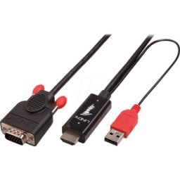 LINDY 41456 - Conector VGA a HDMI a, alimentación USB, 2 m