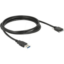 DELOCK 83598 - Cable USB 3.0, conector macho A a micro B, tornillos, 2 m
