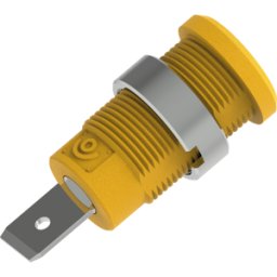 ELECTRO PJP PJP 3266-C-GE - Toma de plátano de seguridad, 4 mm, enchufe plano, amaril