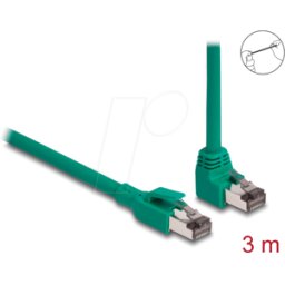 DELOCK 80124 - Cable de red RJ45 PROFINET SF/UTP 90° acodado de 3 m verde