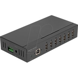 DELOCK 60687 - Concentrador industrial 7 x USB 2.0 Tipo-A con protección ESD de