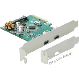 DELOCK 90397 - Tarjeta PCI Express x4 para 2 conectores hembra USB tipo C ext.