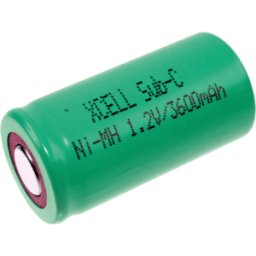XCELL XC 118615 SC - Celda industrial, NiMH, Sub-C, 1,2 V, 3600 mAh, Flat Top