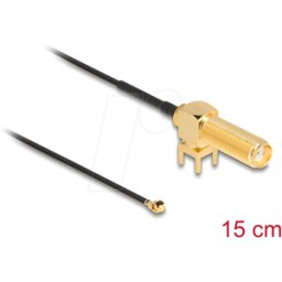 DELOCK 12034 - Cable de antena SMA90°PCB > i-PEX Inc., MHF® i macho 1,13 15 cm