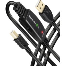 AXAGON AXG ADR-210B - Cable USB 2.0 activo, conector a > conector B, 10 m
